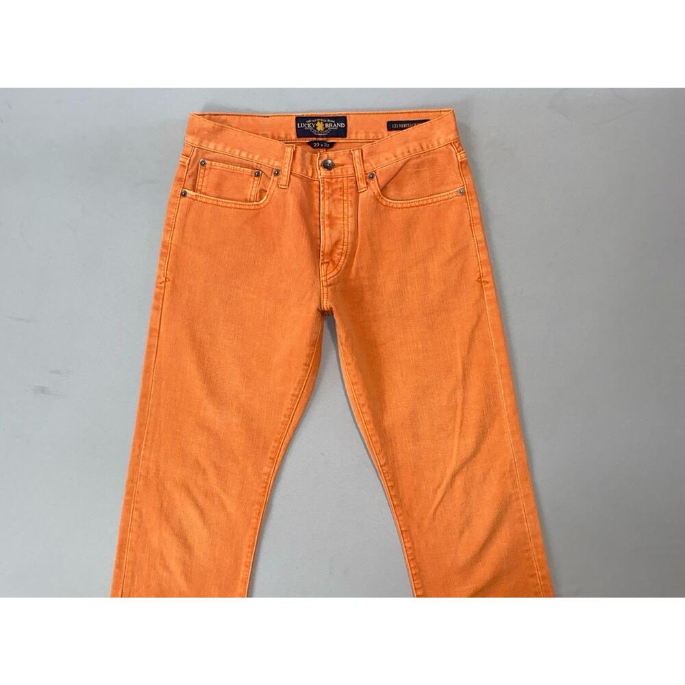 Lucky Brand 121 Heritage Slim 100% Cotton Denim Jeans. Washed Orange, 29X32. GUC - Picture 5 of 9